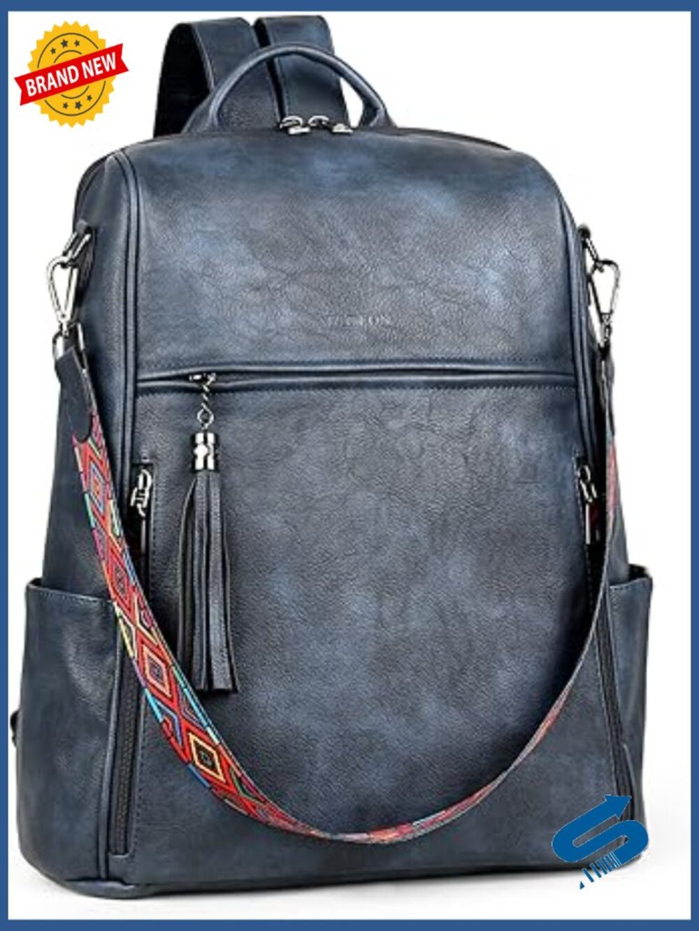 15.6 Inch PU Leather Laptop Backpack for Travel and Work